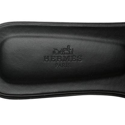 Hermes Calfskin Studded Oran Sandals 38 Black 6 of 9