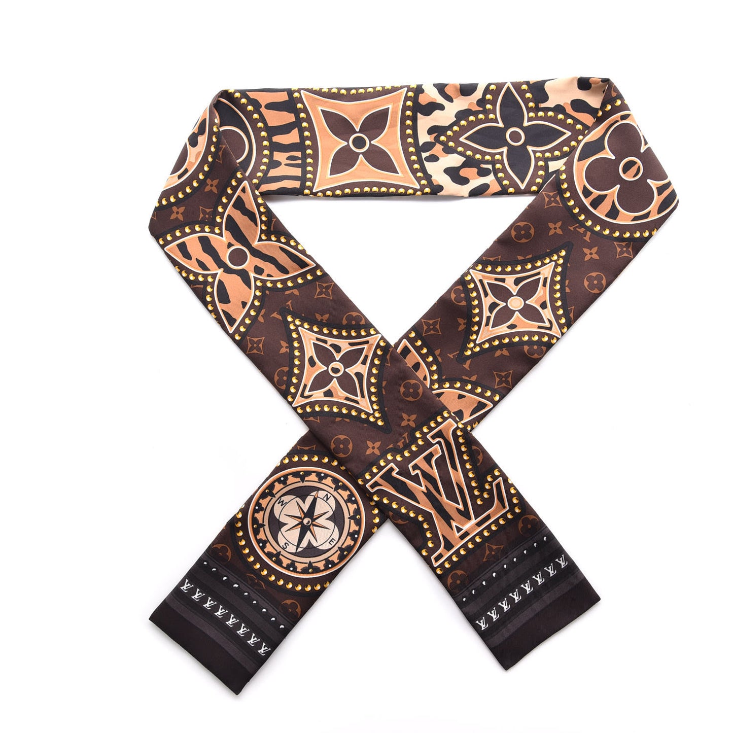 Silk Monogram LV World Bandeau Brown