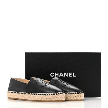 Chanel Lambskin CC Espadrilles 37 Black 10 of 10