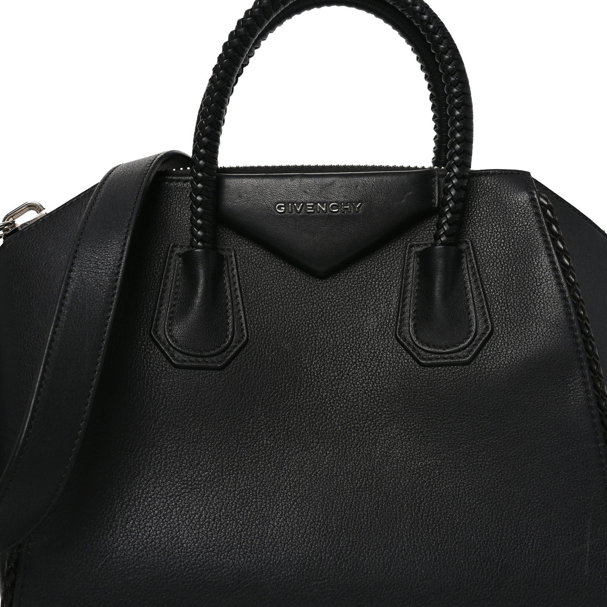 Calfskin Braid Small Antigona Black