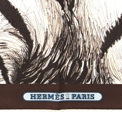 Hermes Silk Double Face Tigre Royal Scarf 90 Marron White Multi 3 of 5