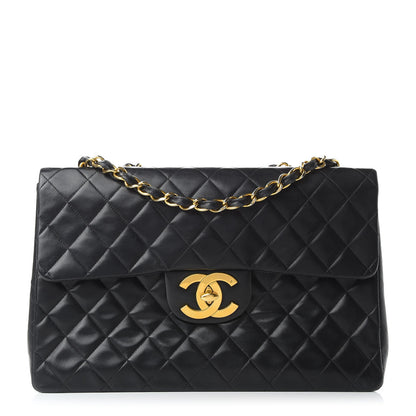 Chanel Lambskin Quilted XL Jumbo Single Flap Black 1 of 11