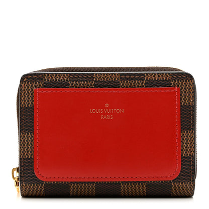 Louis Vuitton Damier Ebene Lou Zippy Compact Wallet Cerise Red 1 of 6