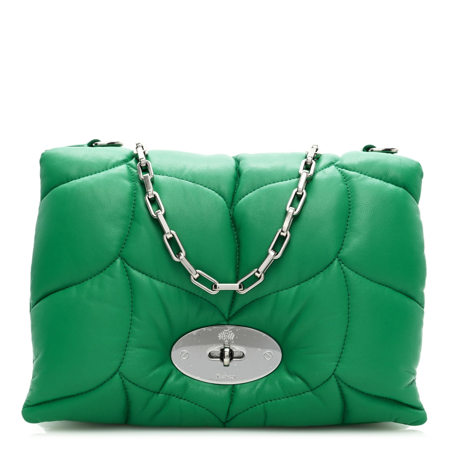 Mulberry Nappa Pillow Quilted Little Softie Bag Lawn Green 1 of 8