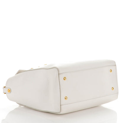 Versace Vitello Calfskin Large Signature Tote White 5 of 7