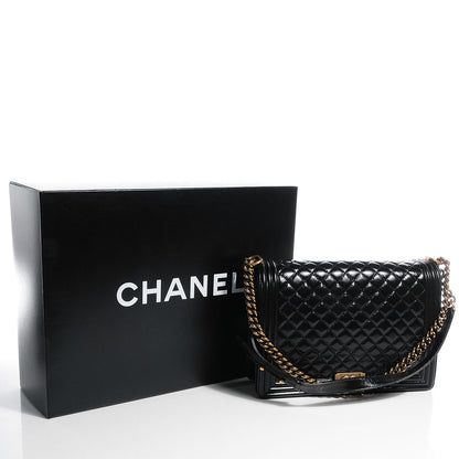 Chanel Glazed Calfskin Large Boy Flap Black 5 of 9
