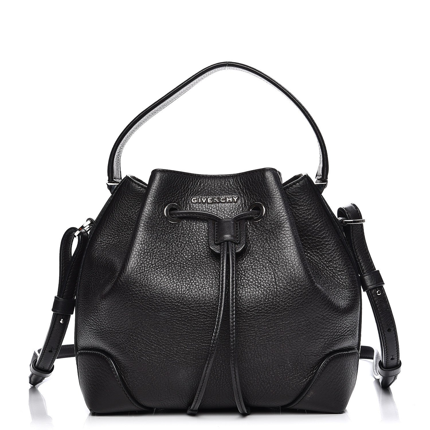 Givenchy Calfskin Small Lucrezia Drawstring Bucket Bag Black 1 of 15