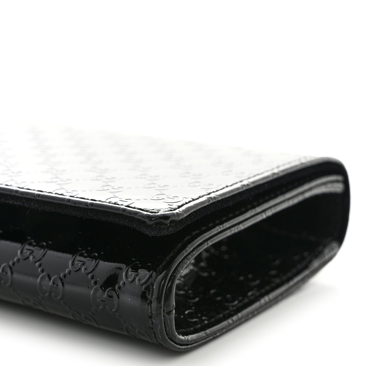 Patent Microguccissima Small Broadway Clutch Black