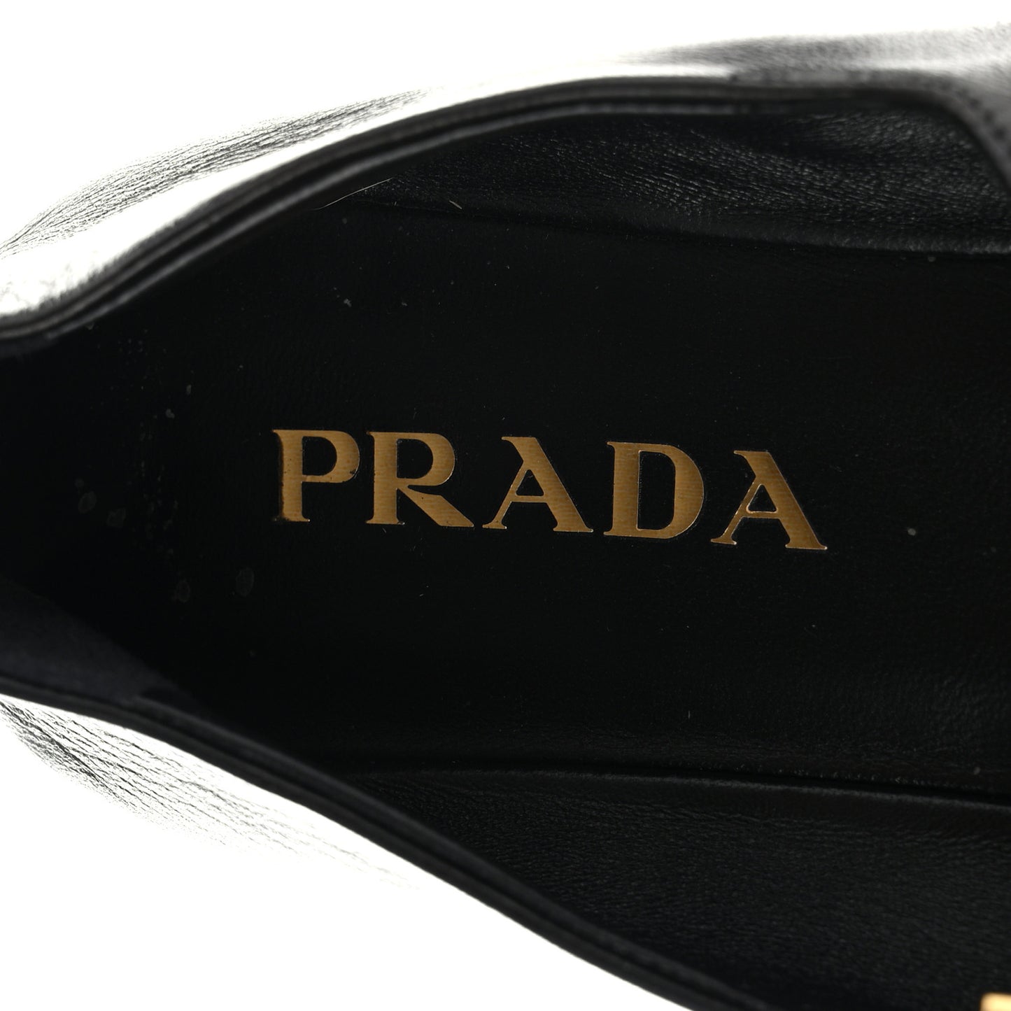 Nappa Metal Triangle Logo Ballet Flats 37.5 Black