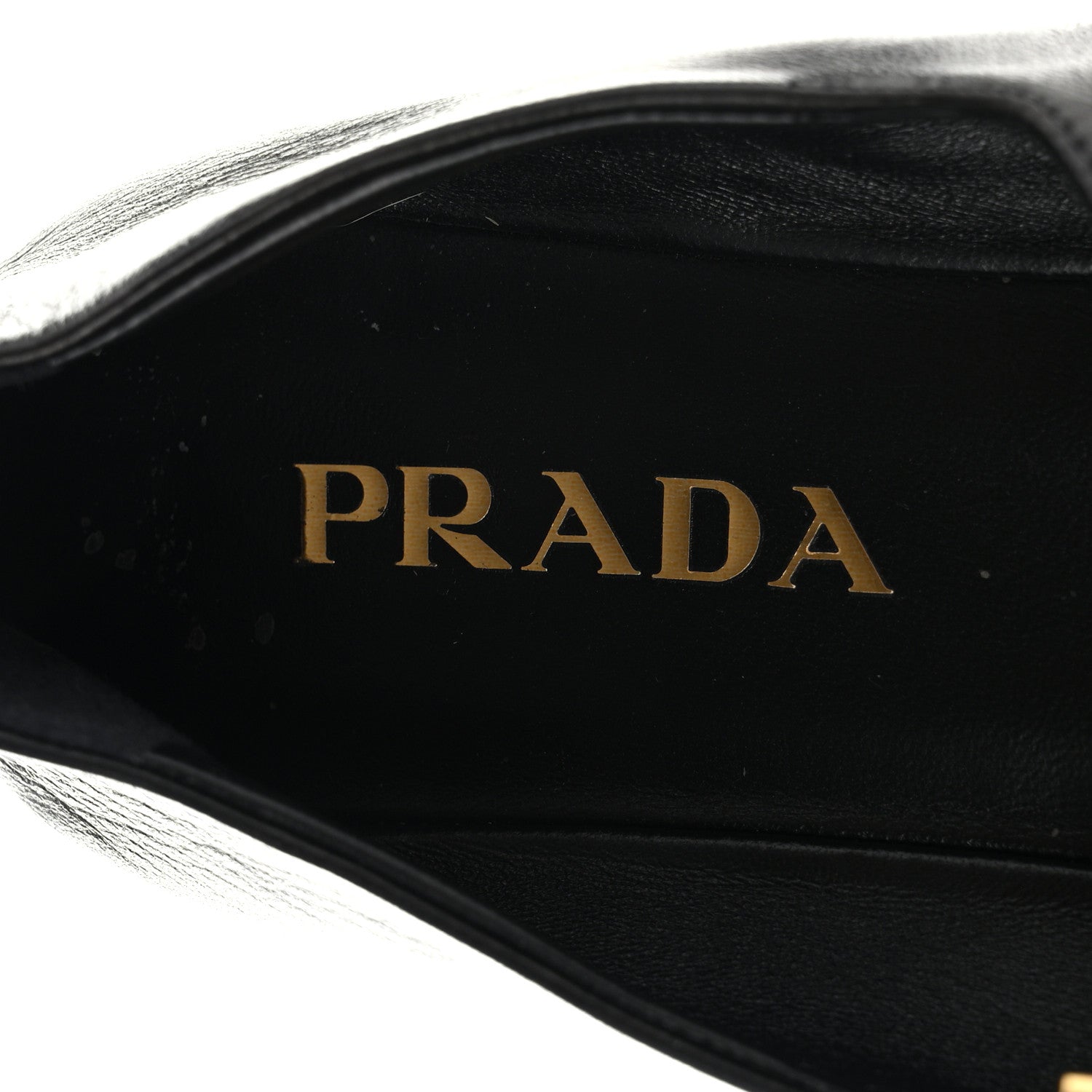 Prada Nappa Metal Triangle Logo Ballet Flats 37.5 Black 7 of 12