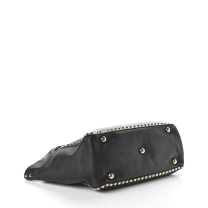 Valentino Garavani Vitello Medium Rockstud Tote Black 4 of 11