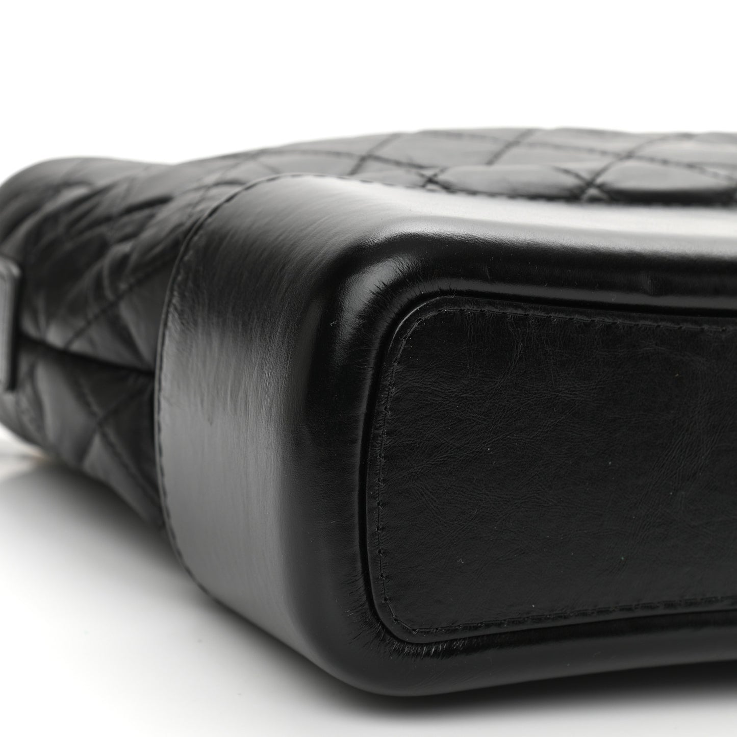 Aged Calfskin Quilted Medium Gabrielle Hobo Black