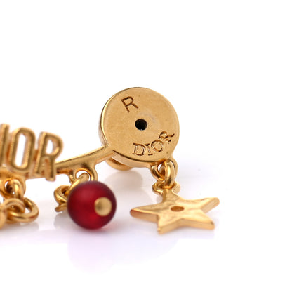 Christian Dior Pearl Crystal J'Adior Earrings Aged Gold Red 5 of 5