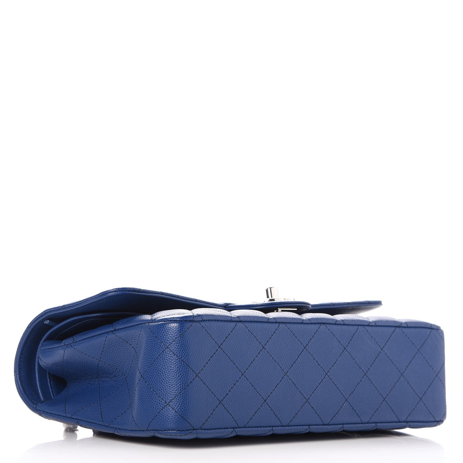 Chanel Caviar Quilted Medium Double Flap Dark Blue 5 of 9