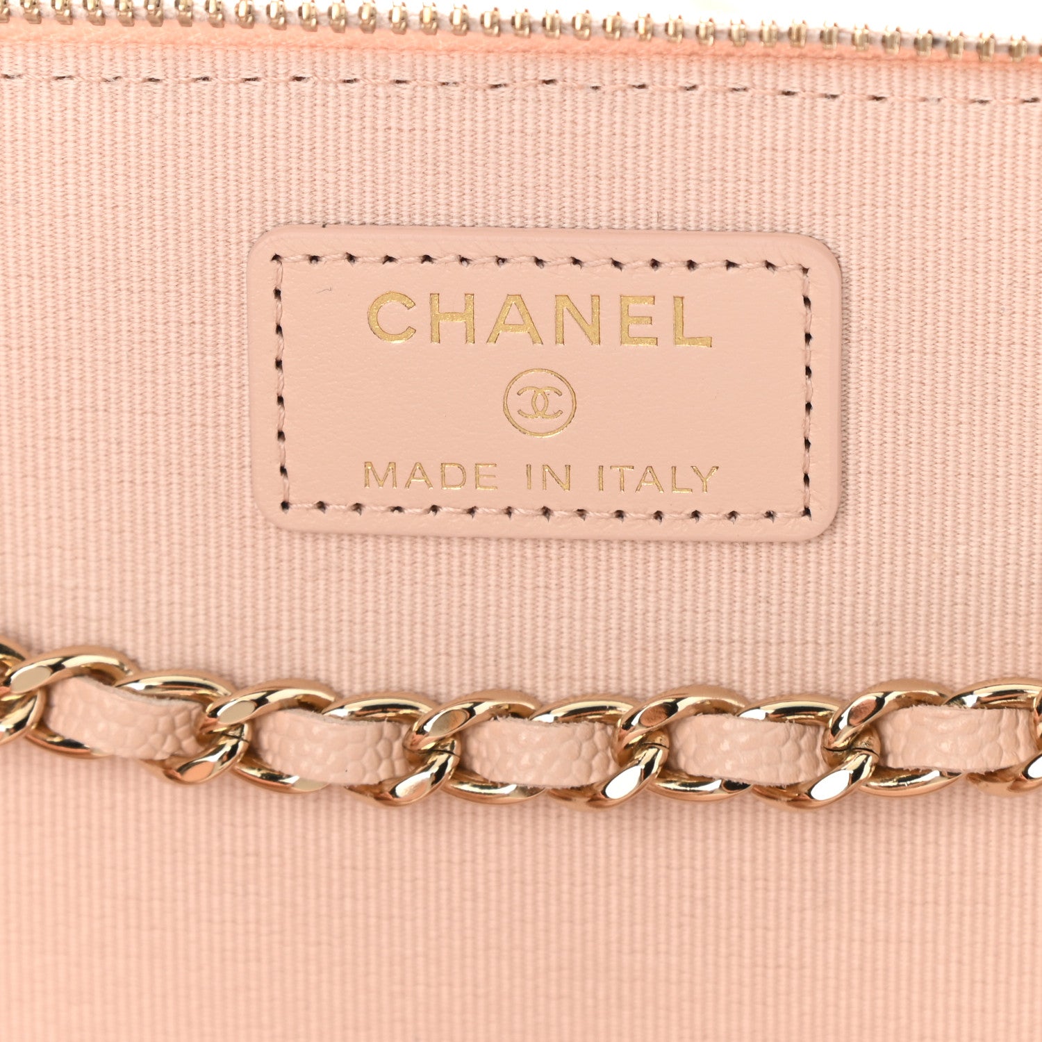 Chanel Caviar Quilted Small Vanity Case With Chain Light Beige 6 of 11
