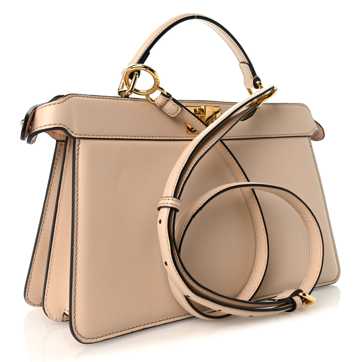Fendi Vitello King Luxor Shiny Nappa Medium Peekaboo I SEE U East West Satchel Light Rose 3 of 10