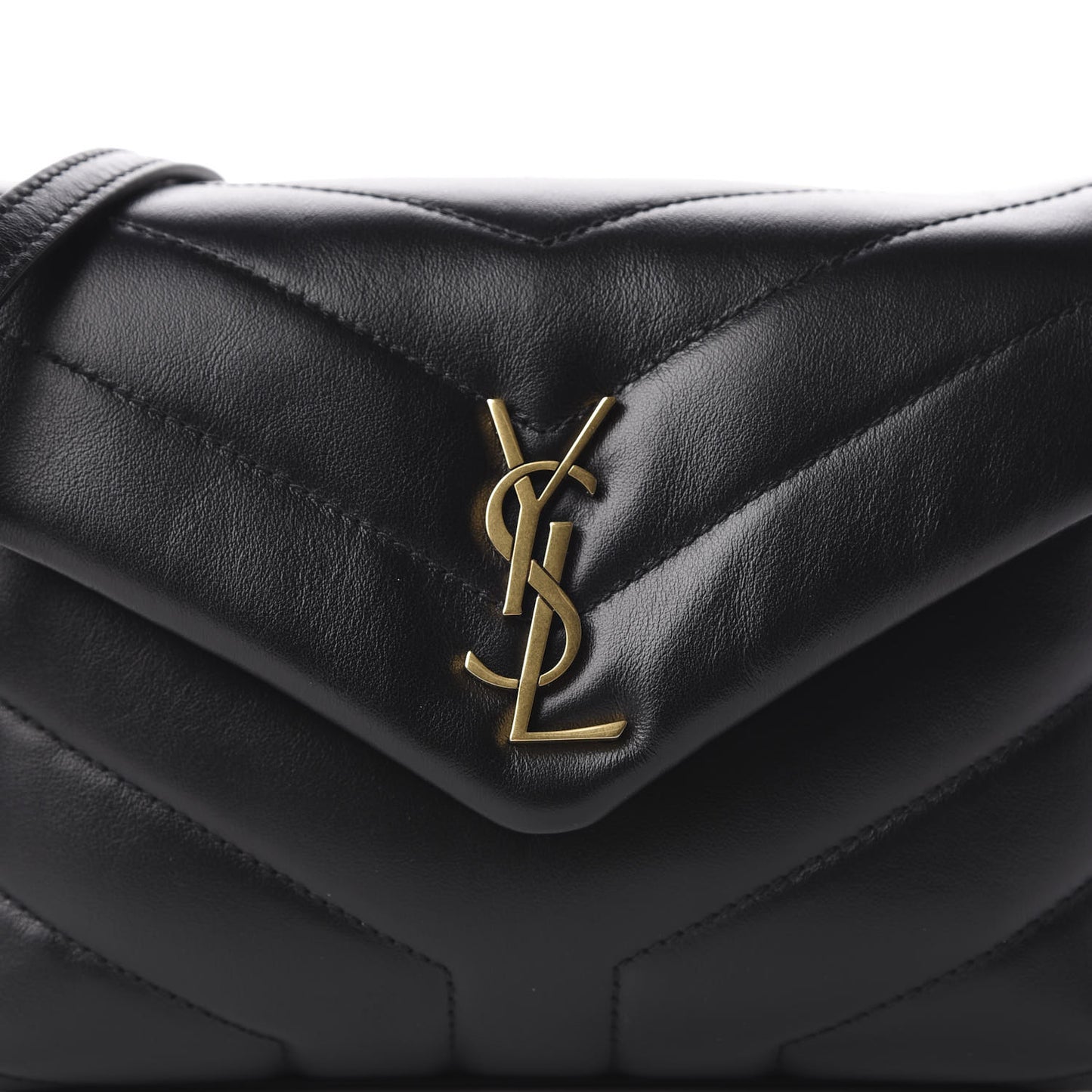 Calfskin Y Quilted Monogram Toy Loulou Crossbody Bag Black