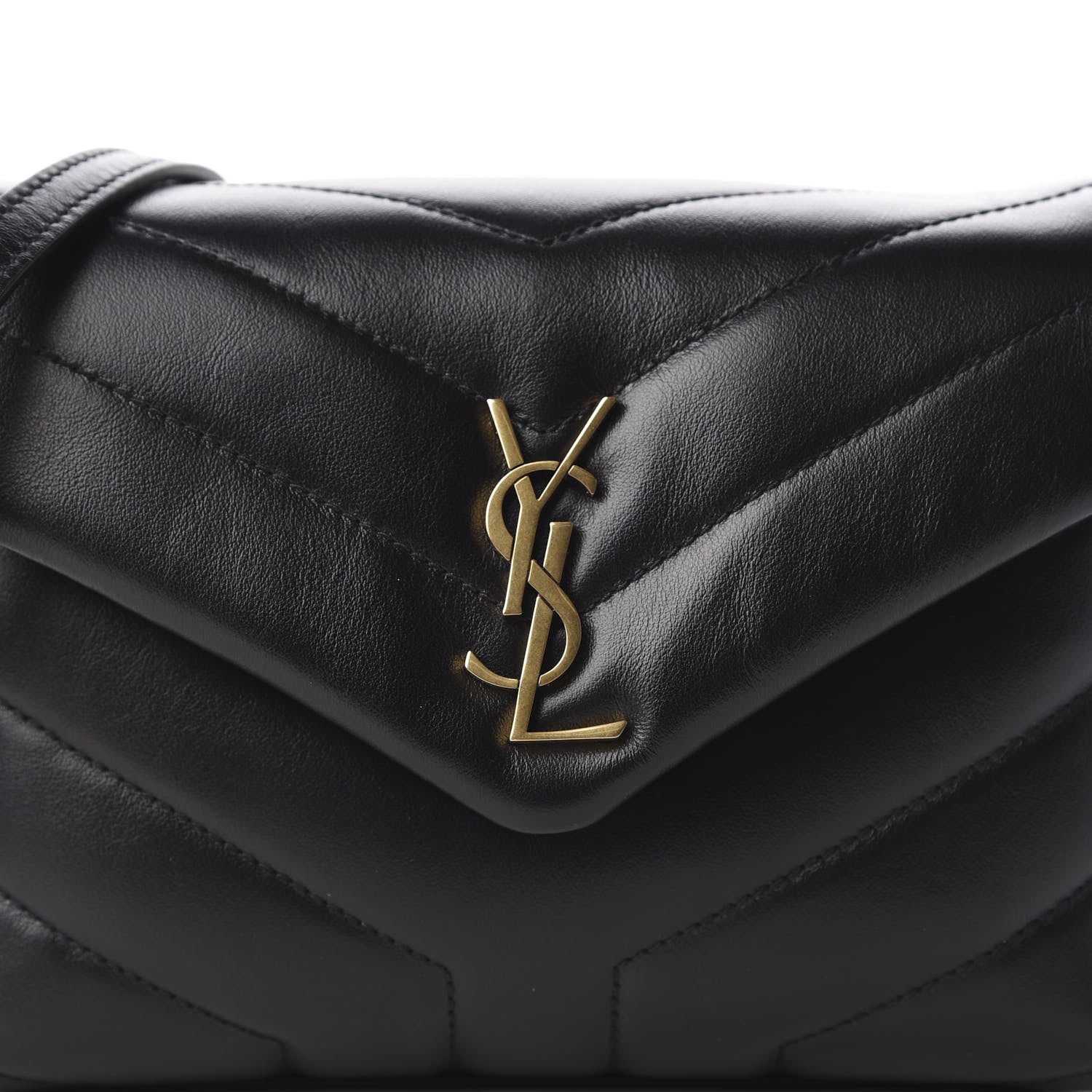 Saint Laurent Calfskin Y Quilted Monogram Toy Loulou Crossbody Bag Black 10 of 11