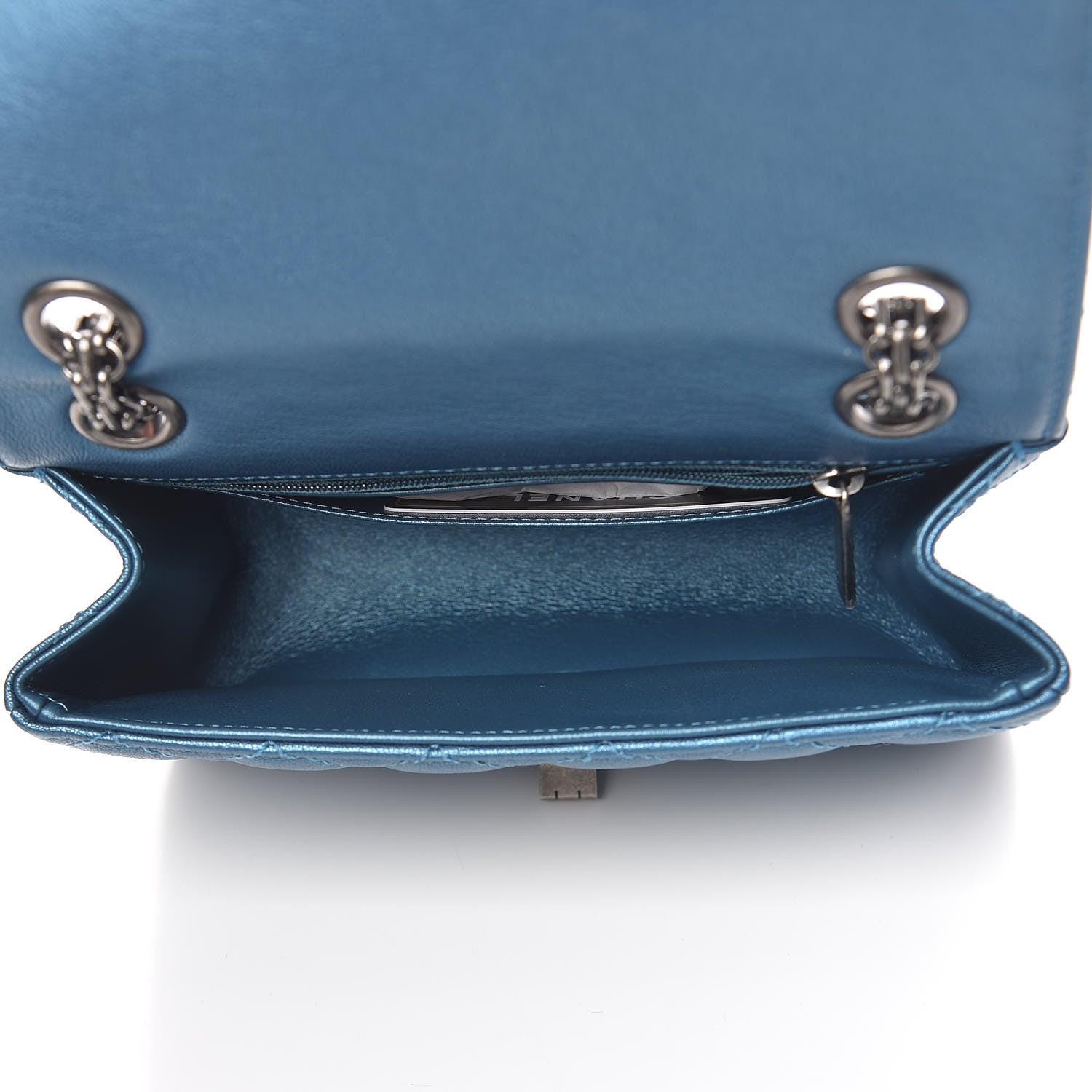 Chanel Metallic Sheepskin Quilted 2.55 Reissue Mini Flap Blue 5 of 12