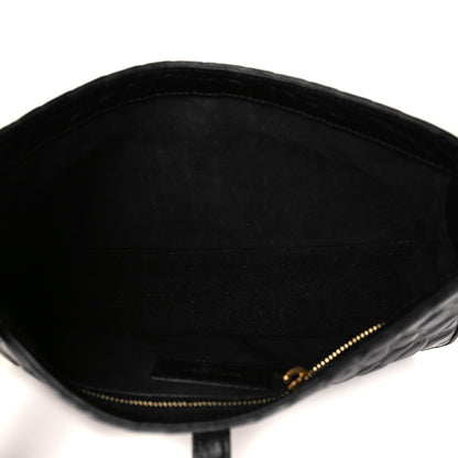 Saint Laurent Calfskin Crocodile Embossed Le 5 A 7 Hobo Black 5 of 10
