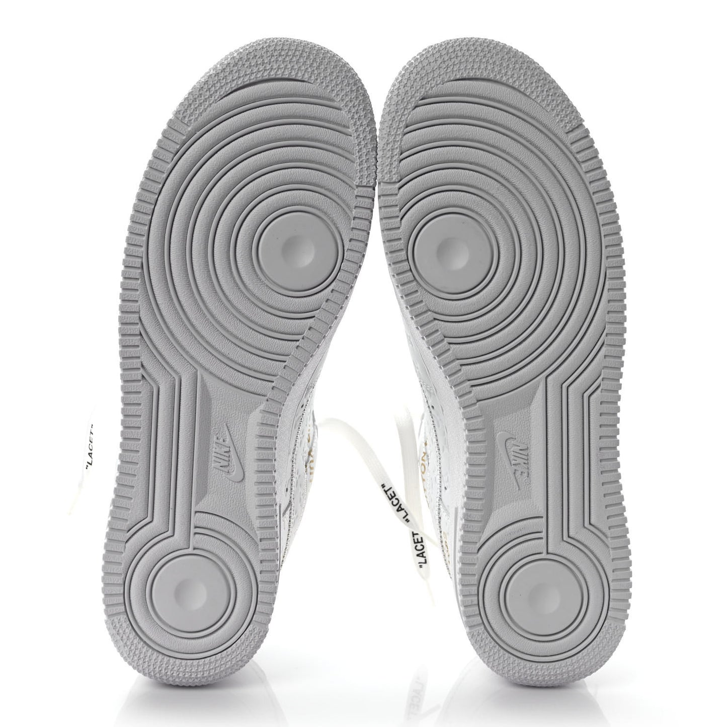X NIKE AIR FORCE 1 Calfskin Monogram Mens Low Top Sneakers 9 White