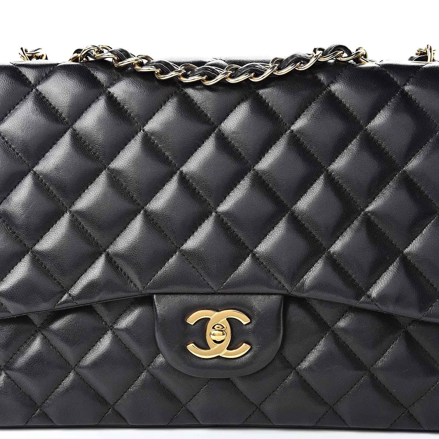 Chanel Lambskin Quilted Jumbo Single Flap Black 8 of 17