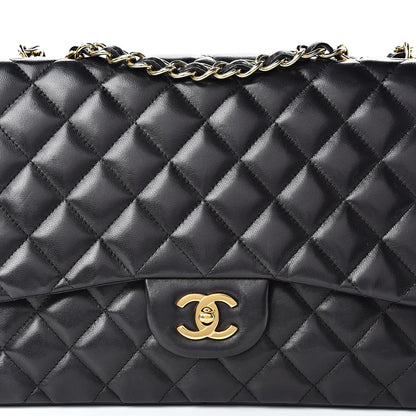 Chanel Lambskin Quilted Jumbo Single Flap Black 8 of 17
