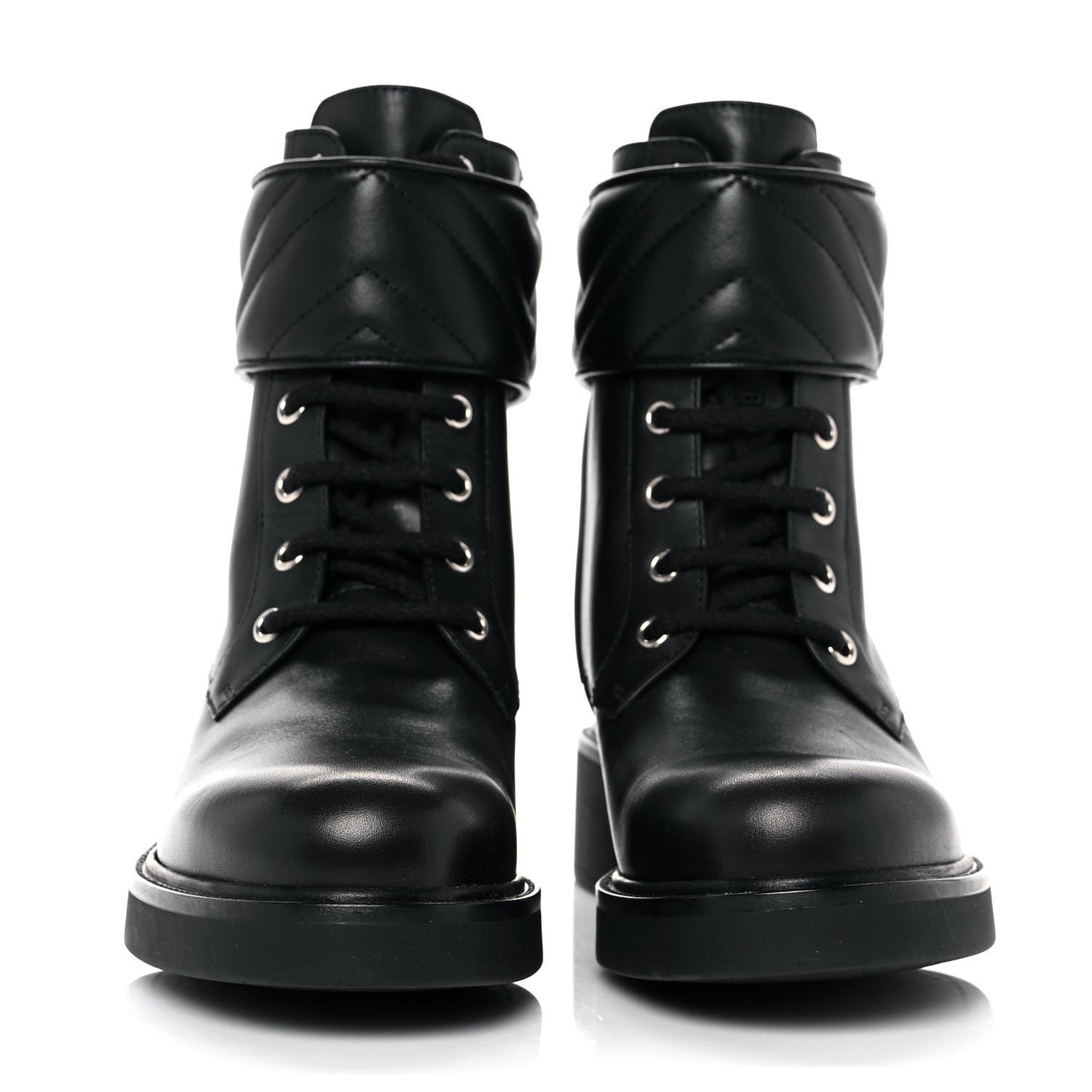Flores Calfskin Nappa Matelasse GG 40mm Ankle Boots 38.5 Black