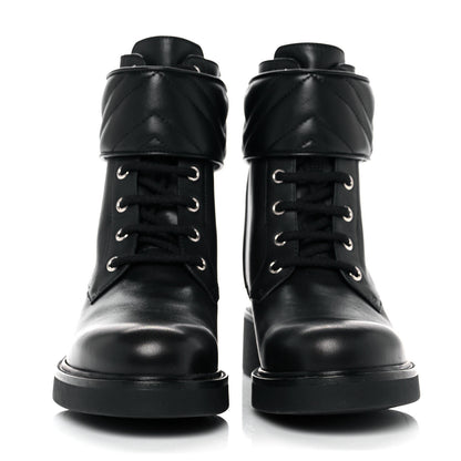 Gucci Flores Calfskin Nappa Matelasse GG 40mm Ankle Boots 38.5 Black 2 of 8