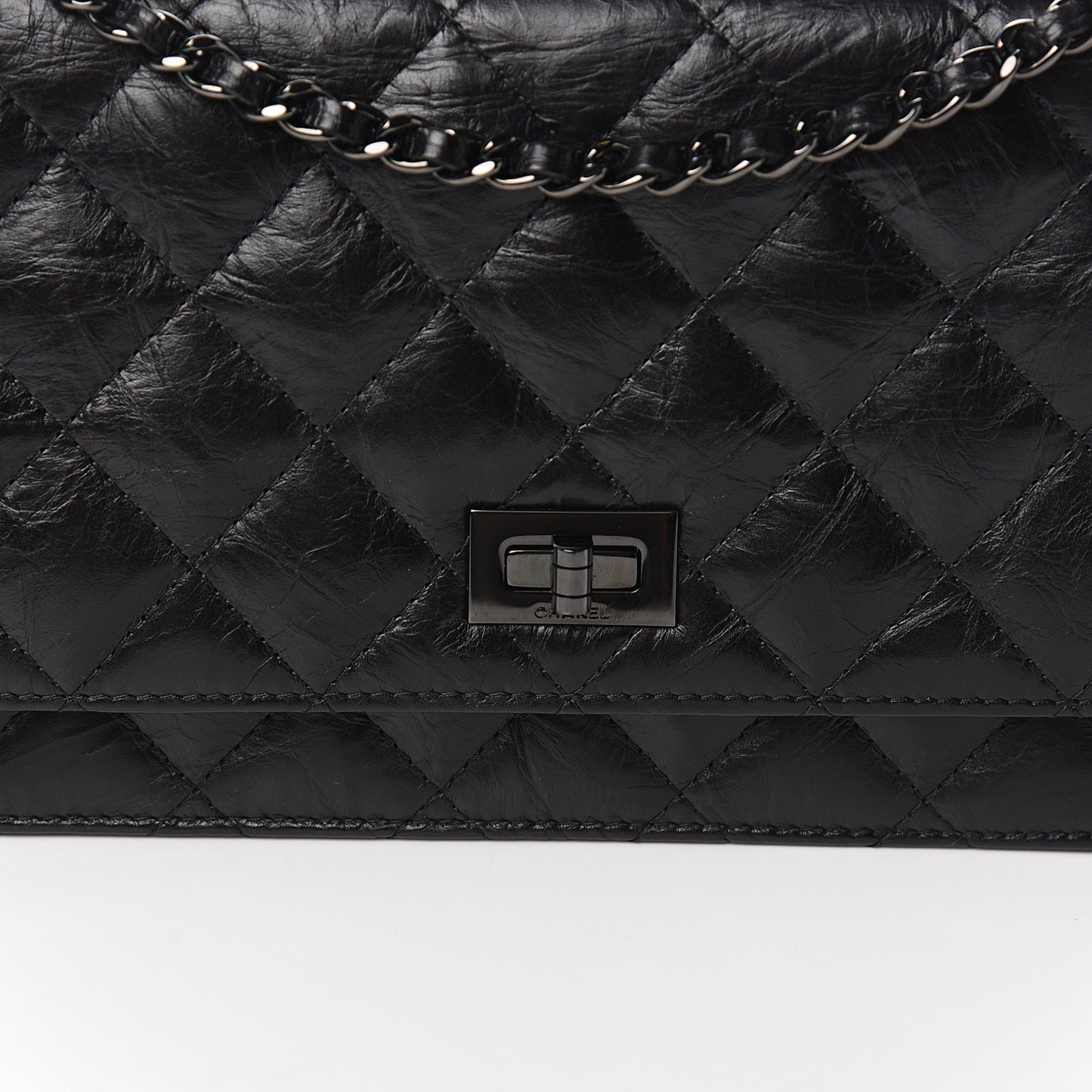 Aged Calfskin Quilted Reissue Wallet On Chain WOC So Black