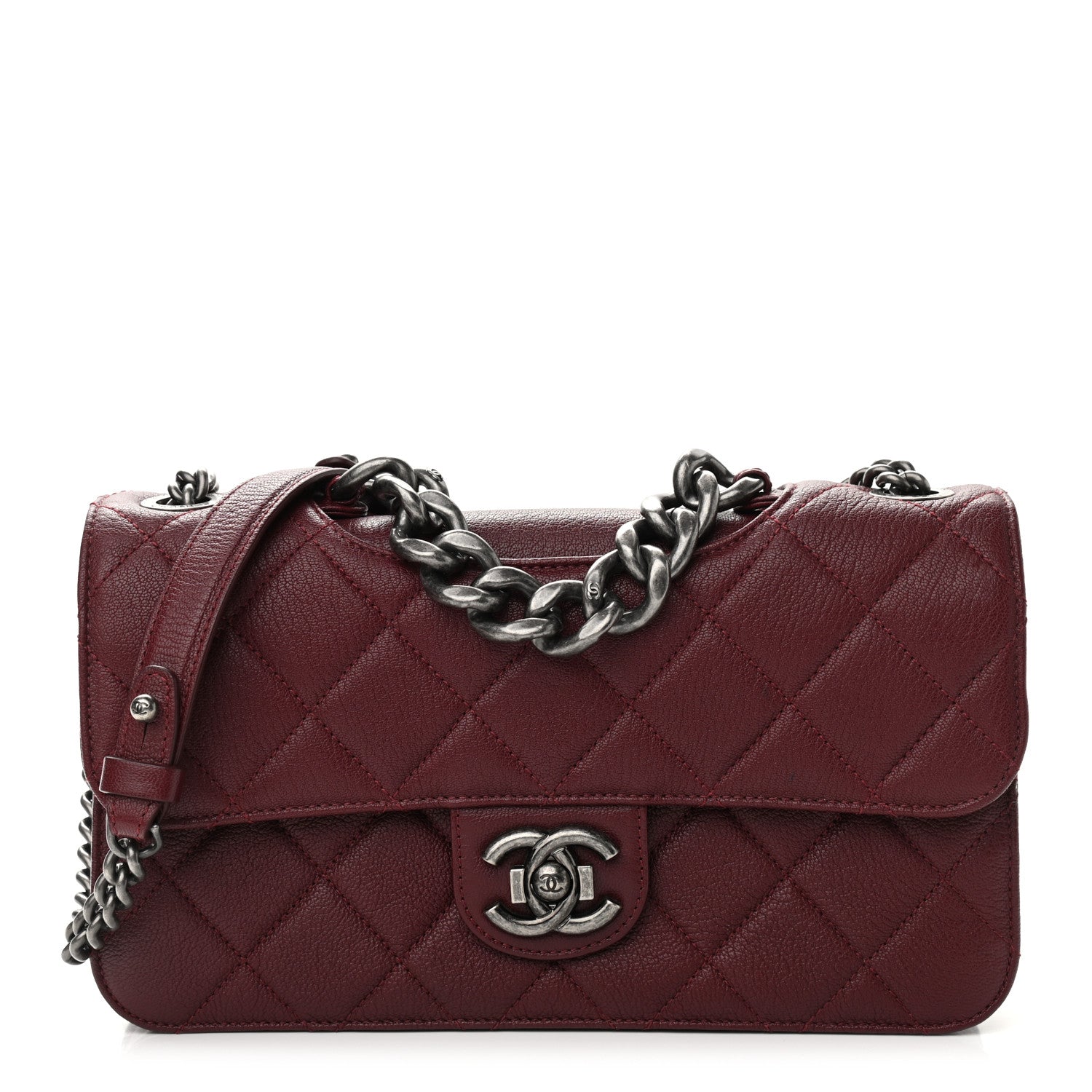 Chanel Goatskin Quilted Medium Perfect Edge Flap Burgundy 1 of 13