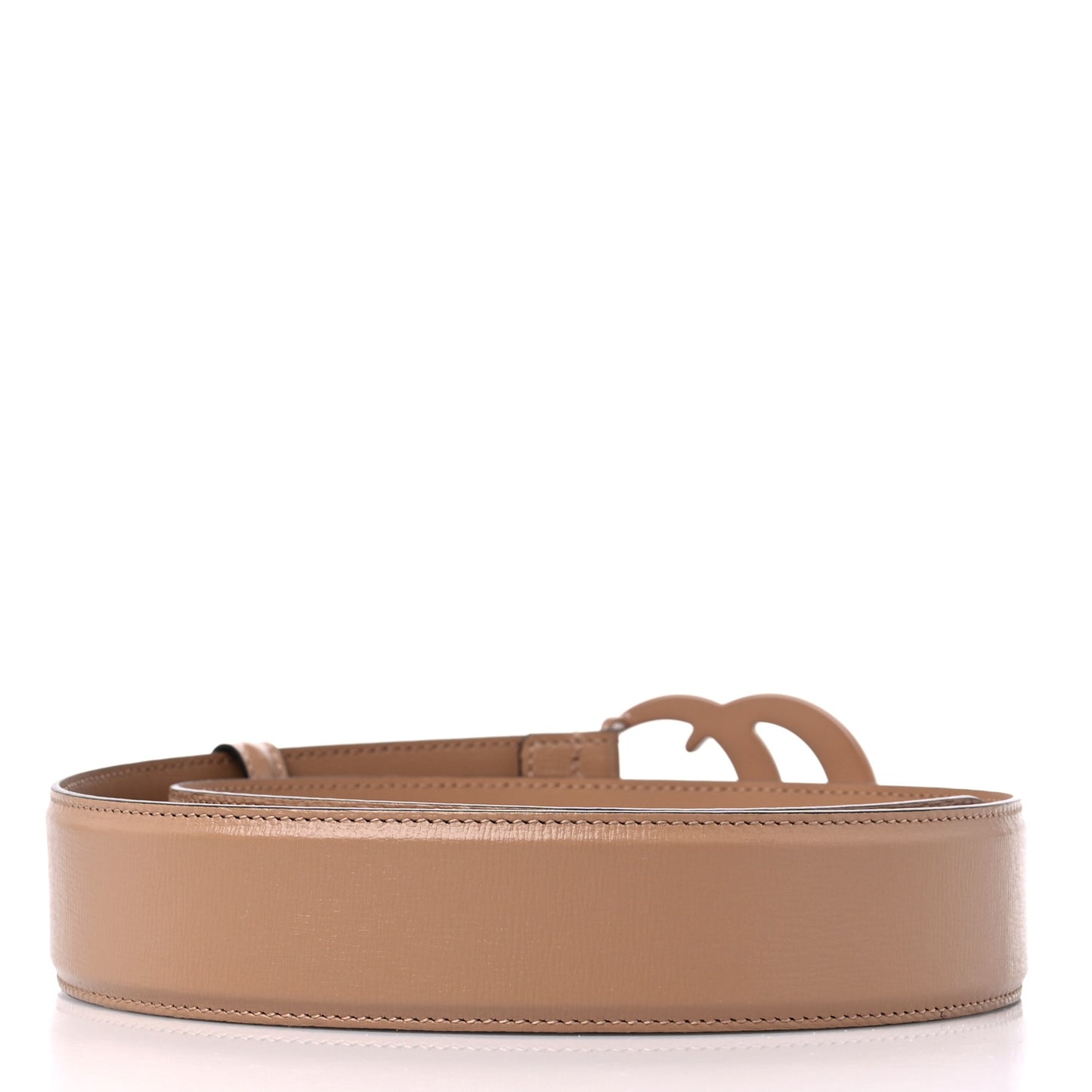 Azalea Calfskin Enamel Monochrome Double G 40mm Belt 80 32 Camelia