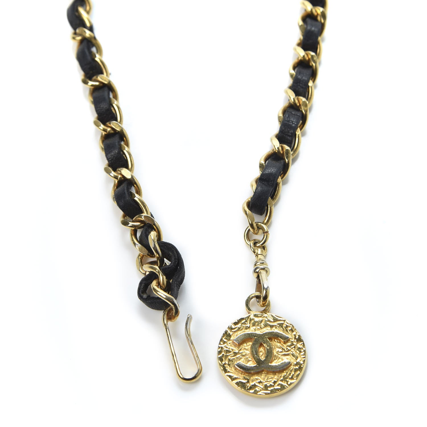 Chanel Lambskin Chain CC Medallion Belt Black Gold 3 of 9