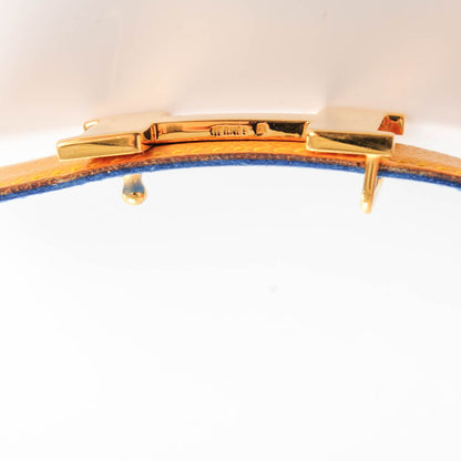 Hermes Courchevel 24mm Mini Constance H Belt 65 Jaune Bleu France 6 of 6