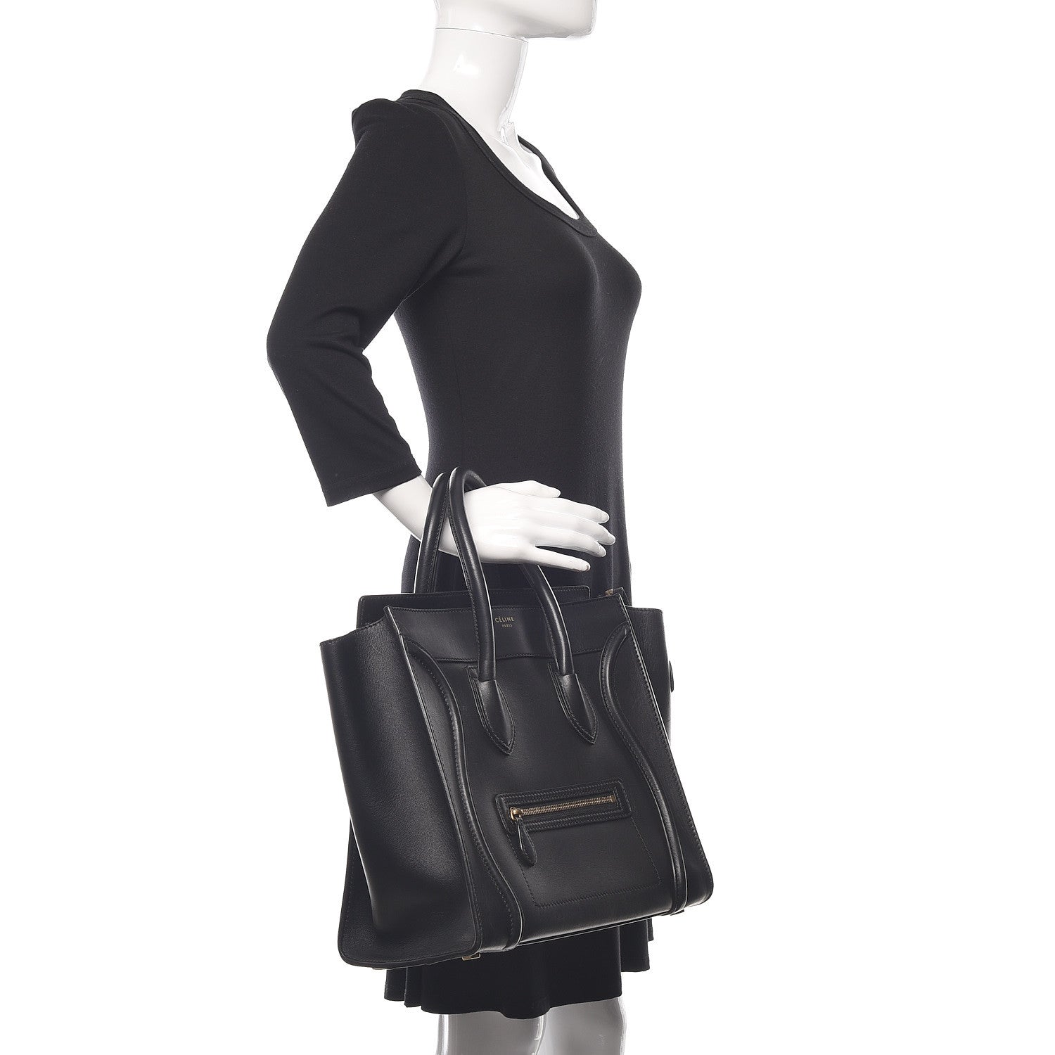 Celine Smooth Calfskin Micro Luggage Black 2 of 10
