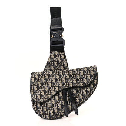 Christian Dior Oblique Mens Saddle Bag Blue 1 of 9