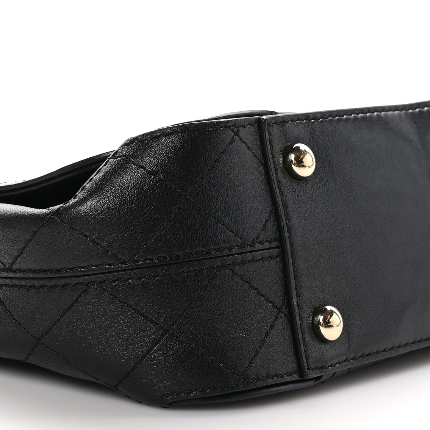 Calfskin Stitched Medium Covered CC Flap Bag Black