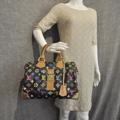 Louis Vuitton Monogram Multicolor Speedy 30 Black 2 of 9
