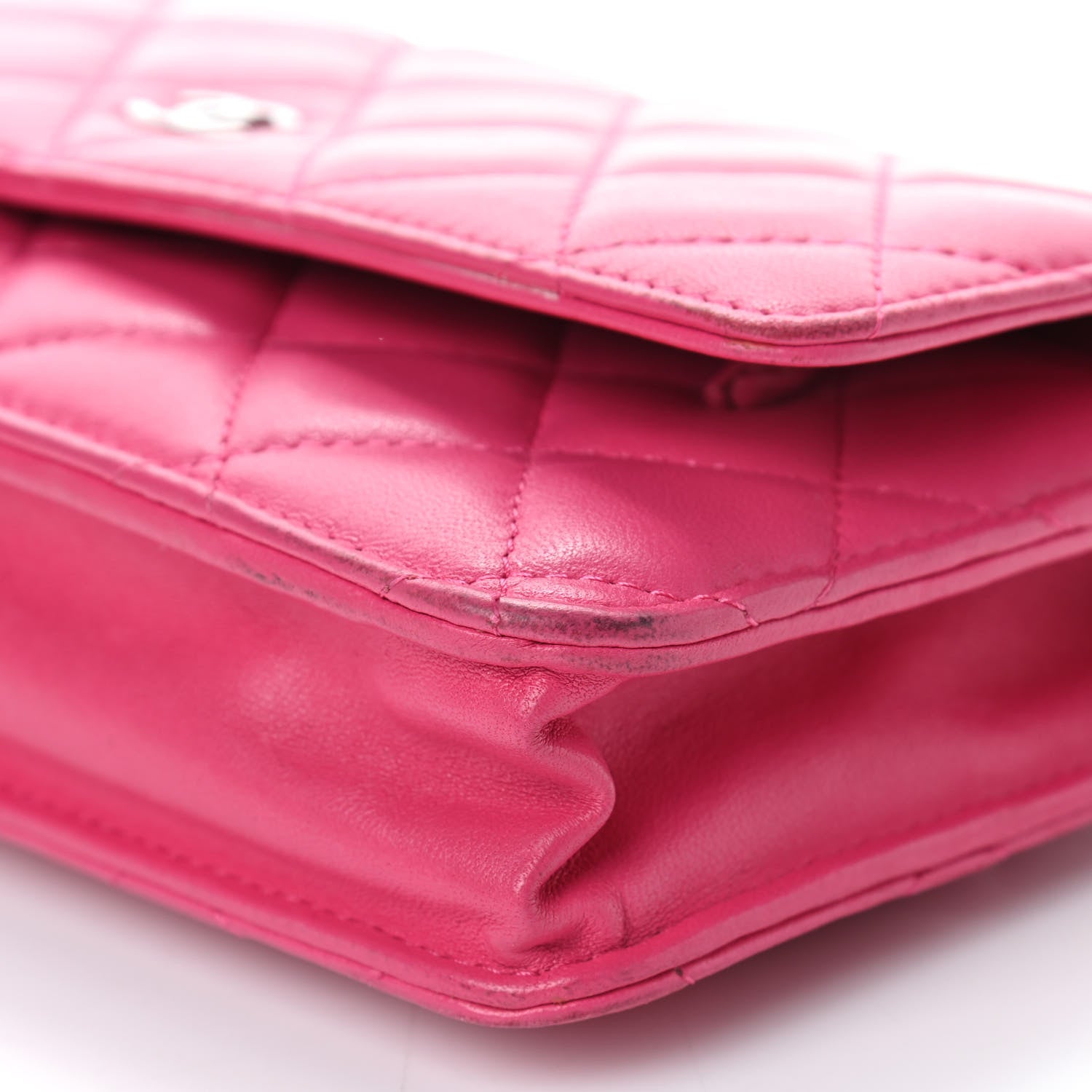 Chanel Lambskin Quilted Wallet On Chain WOC Pink 13 of 19