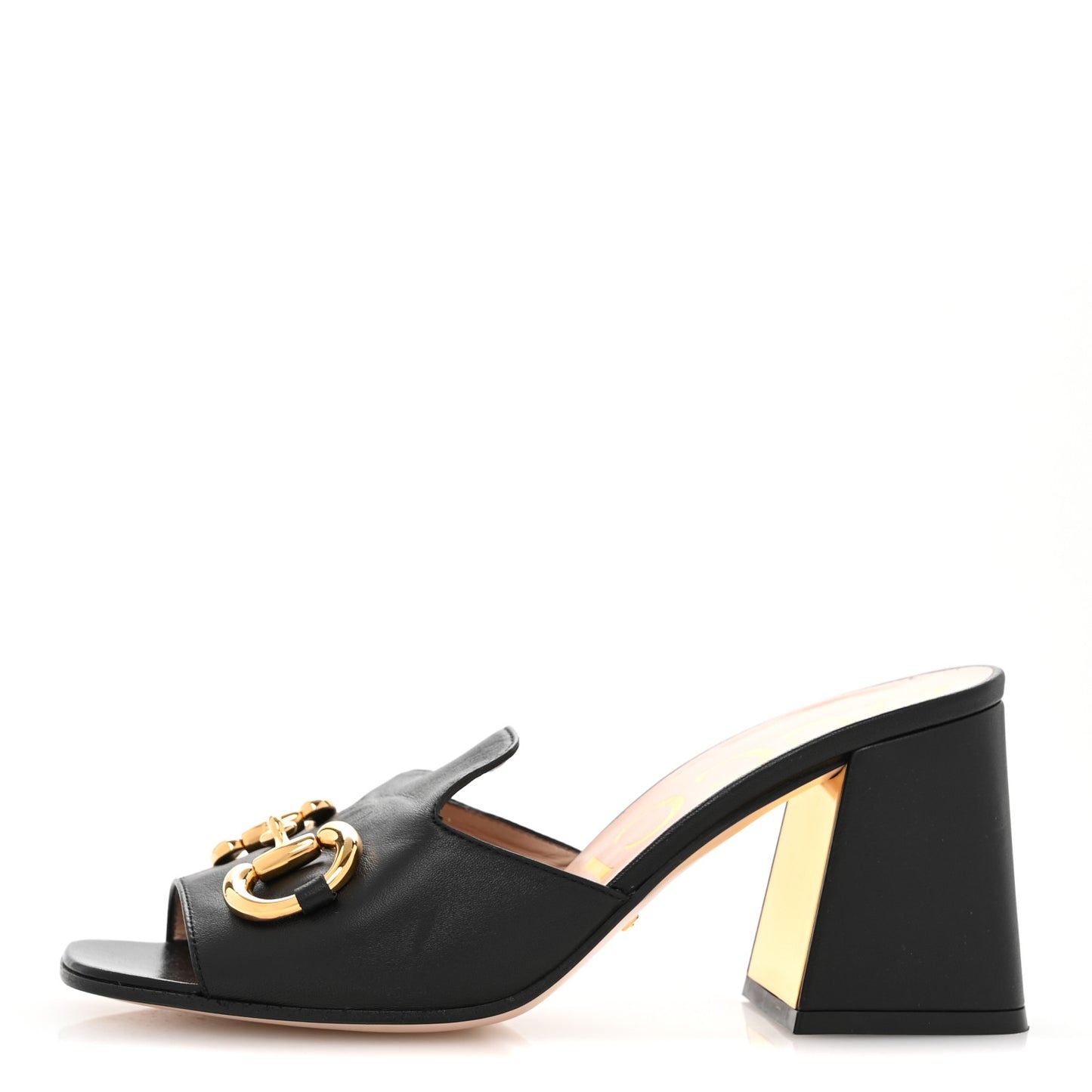Nappa Horsebit 75mm Slide Sandals 37.5 Black