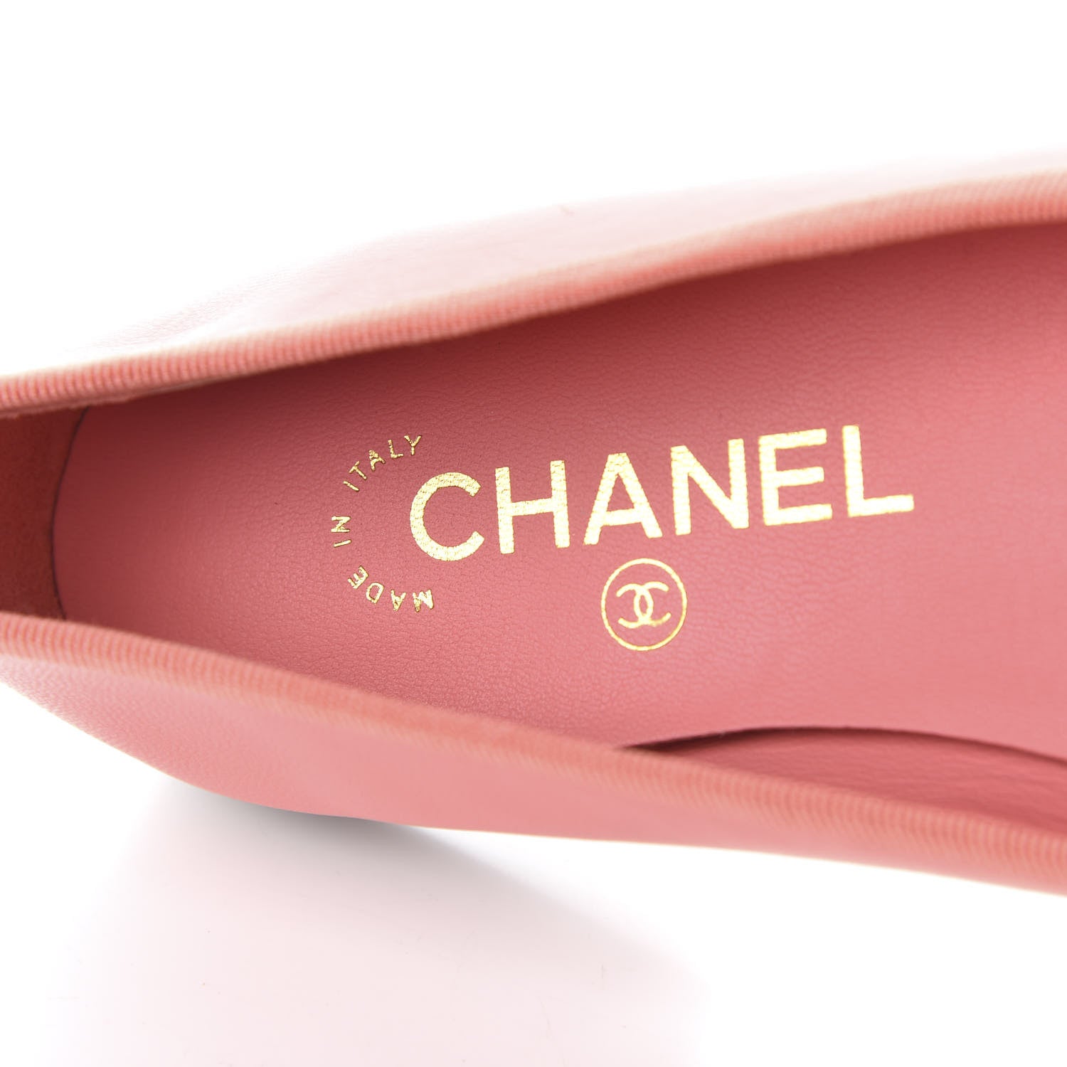 Chanel Goatskin Cap Toe CC Ballerina Flats 38 Pink 7 of 10