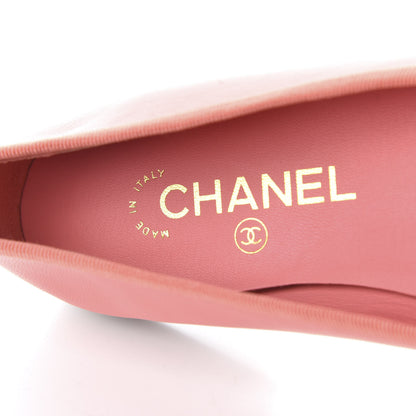 Chanel Goatskin Cap Toe CC Ballerina Flats 38 Pink 7 of 10