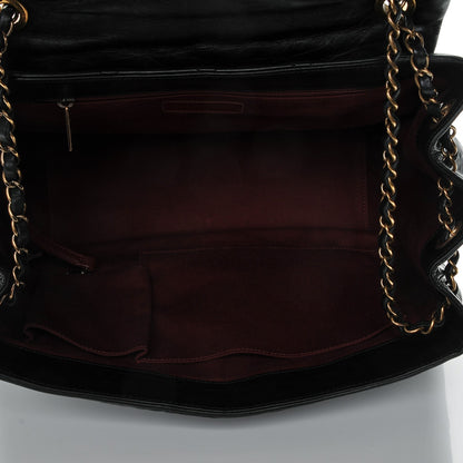 Chanel Aged Calfskin Quilted Large Pondichery Flap Black 4 of 7