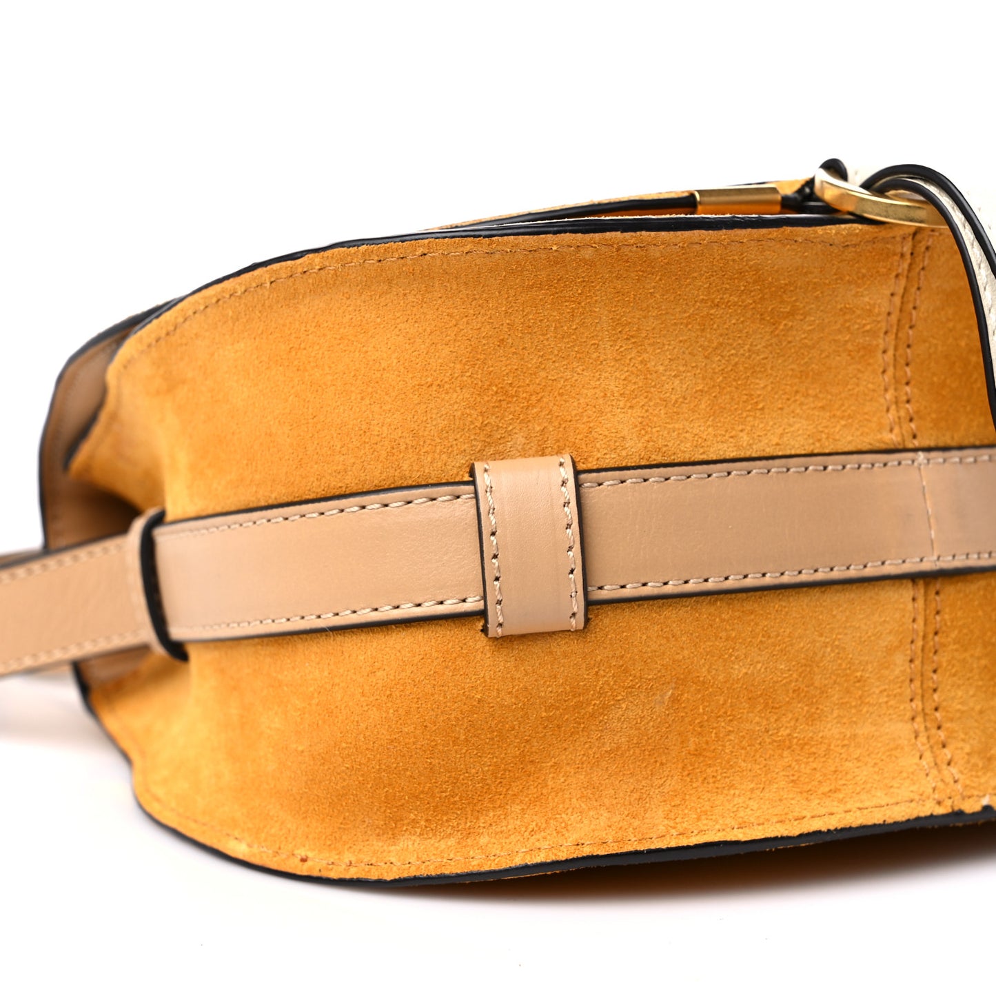 Suede Calfskin Mini Marcie Round Crossbody Bag Sunflower Yellow