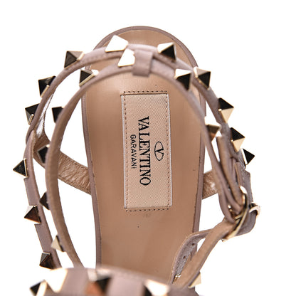Valentino Garavani Patent Rockstud Ankle Strap Low Heel Pumps 38.5 Ivory Poudre 8 of 9