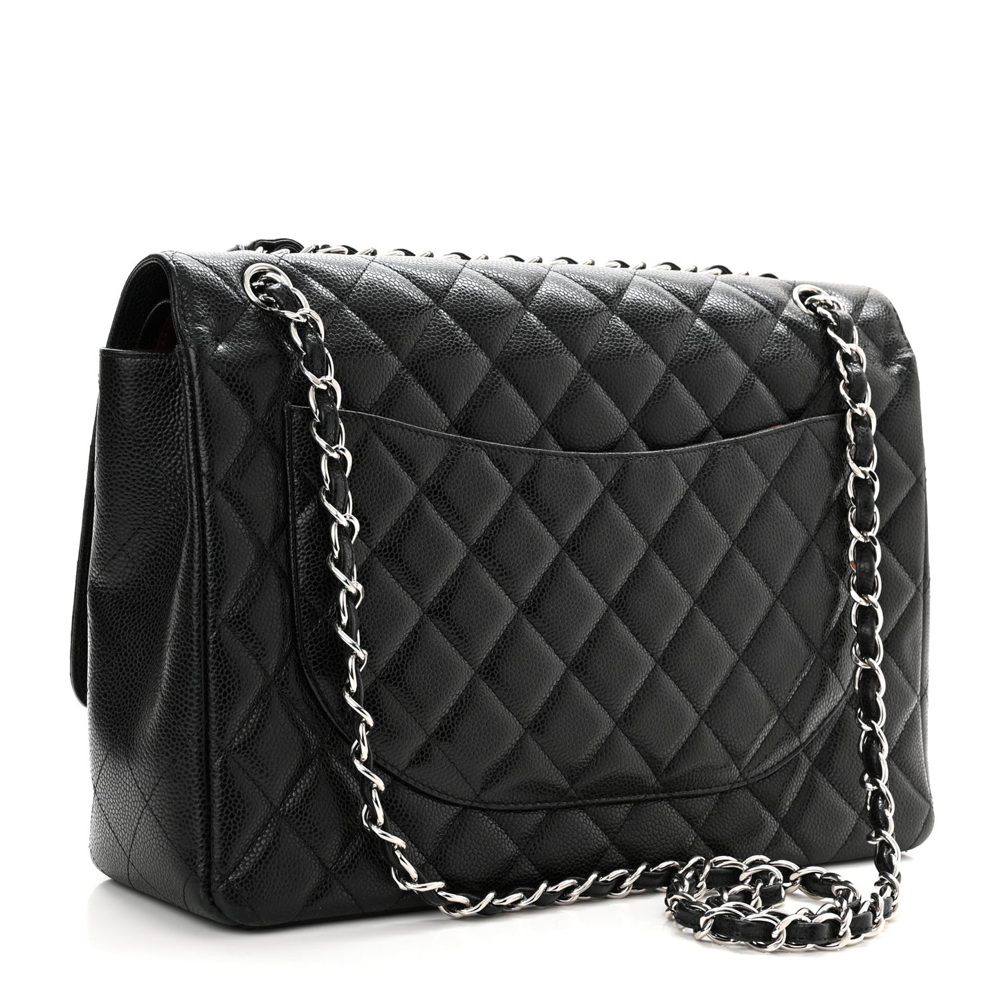 Caviar Quilted Maxi Double Flap Black