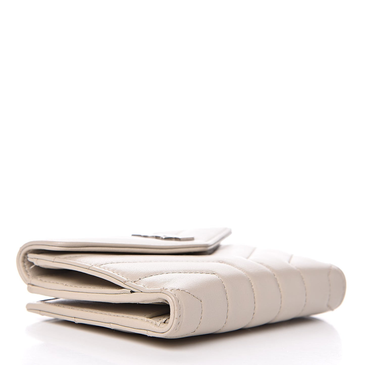 Lambskin Y Quilted Monogram Compact Loulou Wallet Nude Powder
