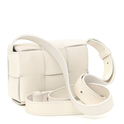 Bottega Veneta Lambskin Maxi Intrecciato Extra Mini Cassette Crossbody Bag White 3 of 9