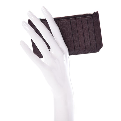 Saint Laurent Grained Calfskin 5 Fragments Zip Pouch Card Holder Amaranto 2 of 9
