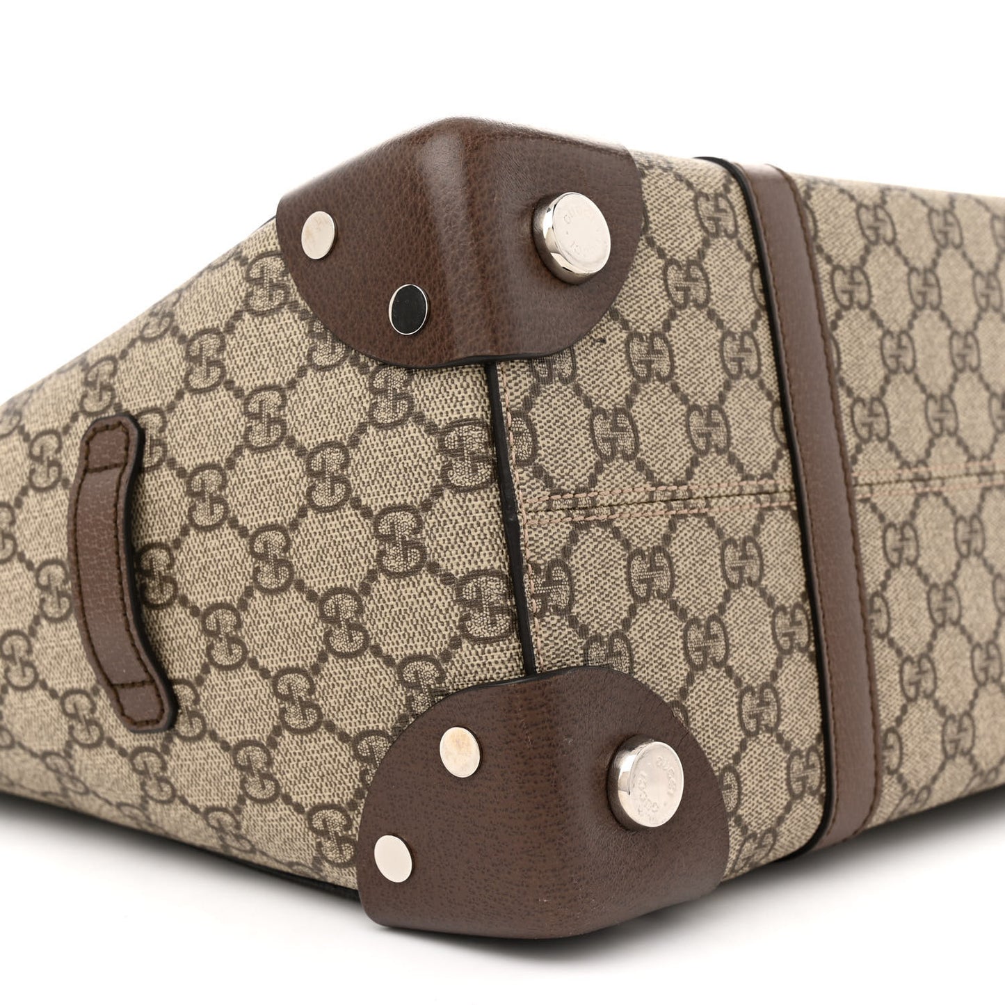 GG Supreme Monogram Textured Dollar Calfskin Medium Detail Tote Beige Ebony New Acero